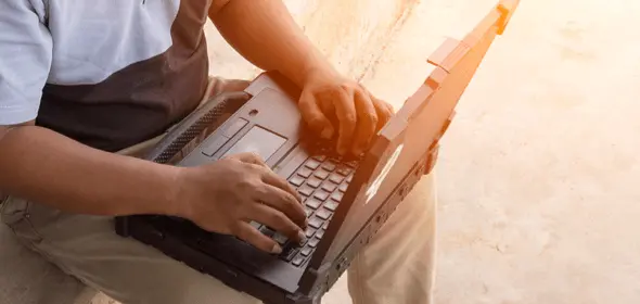 Man working on a laptop